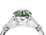 White gold Fancy Green Asscher  Brilliant Solitaire with Pave Band and Four-Prong Setting_4