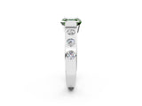 White gold Fancy Green Asscher Cut Brilliant Channel-Set Diamond Ring with Bezel Prong Setting_14