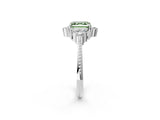 White gold Fancy Green Asscher Cut Brilliant Diamond with Cluster Setting on a Beaded Band and Four-Prong Setting_26