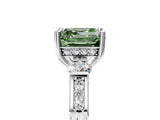 White gold Fancy Green Asscher Cut Brilliant Three-Stone Pave Band with Four-Prong Setting_5