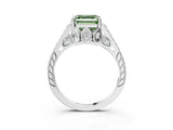 White gold Fancy Green Asscher  Cut Cathedral Pave Diamond Engagement Ring with Six-Prong Setting_35