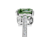 White gold Fancy Green Asscher  Cut Cathedral Pave Diamond Engagement Ring with Six-Prong Setting_37