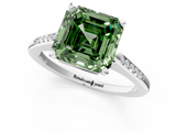 White gold Fancy Green Asscher  Cut Channel Set Solitaire Engagement Ring with Four-Prong Setting_1