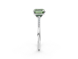 White gold Fancy Green Asscher  Cut Channel Set Solitaire Engagement Ring with Four-Prong Setting_2