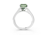 White gold Fancy Green Asscher  Cut Channel Set Solitaire Engagement Ring with Four-Prong Setting_3