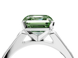 White gold Fancy Green Asscher  Cut Channel Set Solitaire Engagement Ring with Four-Prong Setting_4