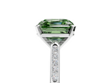White gold Fancy Green Asscher  Cut Channel Set Solitaire Engagement Ring with Four-Prong Setting_5
