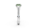 White gold Fancy Green Asscher  Cut Channel Set Solitaire Engagement Ring with Prong Setting_2