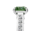 White gold Fancy Green Asscher  Cut Channel Set Solitaire Engagement Ring with Prong Setting_5