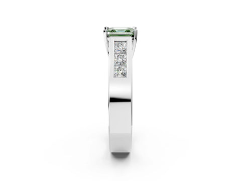 White gold Fancy Green Asscher Cut Cut Channel Set Solitaire Ring with Four-Prong Setting_38
