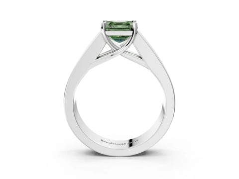 White gold Fancy Green Asscher Cut Cut Channel Set Solitaire Ring with Four-Prong Setting_39