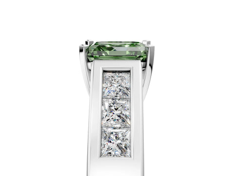 White gold Fancy Green Asscher Cut Cut Channel Set Solitaire Ring with Four-Prong Setting_41