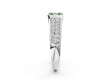 White gold Fancy Green Asscher Cut Cut Diamond Channel Set Pave Band with Tension Prong Setting_2