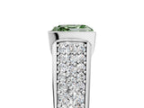 White gold Fancy Green Asscher Cut Cut Diamond Channel Set Pave Band with Tension Prong Setting_5