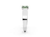 White gold Fancy Green Asscher Cut Cut Diamond Channel Set Solitaire Ring with Four-Prong Setting_134