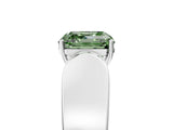 White gold Fancy Green Asscher Cut Cut Diamond Channel Set Solitaire Ring with Four-Prong Setting_137