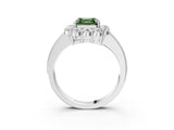 White gold Fancy Green Asscher Cut Cut Halo Diamond Pavé Engagement Ring with Milgrain Detailing_21