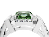 White gold Fancy Green Asscher Cut Cut Halo Split Shank Prong Set Ring_16