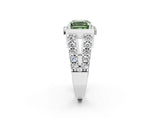White gold Fancy Green Asscher Cut Cut Halo Split Shank Prong Set Ring_2