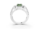 White gold Fancy Green Asscher Cut Cut Halo Split Shank Prong Set Ring_3