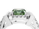 White gold Fancy Green Asscher Cut Cut Halo Split Shank Prong Set Ring_4