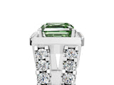 White gold Fancy Green Asscher Cut Cut Halo Split Shank Prong Set Ring_5