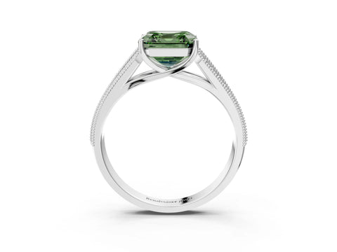 White gold Fancy Green Asscher Cut Cut Pave Split Shank Engagement Ring with Four-Prong Setting_15