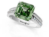 White gold Fancy Green Asscher Cut Cut Pave Split Shank Engagement Ring with Four-Prong Setting_37
