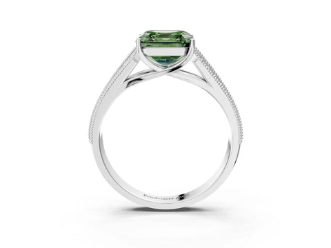 White gold Fancy Green Asscher Cut Cut Pave Split Shank Engagement Ring with Four-Prong Setting_39