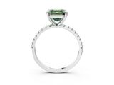 White gold Fancy Green Asscher Cut Diamond Brilliant Solitaire Ring with Pavé Band and Four-Prong Setting_39