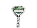 White gold Fancy Green Asscher Cut Diamond Brilliant Solitaire Ring with Pavé Band and Four-Prong Setting_41