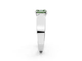 White gold Fancy Green Asscher Cut Diamond Channel Set Solitaire Ring with Four-Prong Setting_10