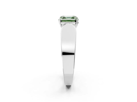 White gold Fancy Green Asscher Cut Diamond Channel Set Solitaire Ring with Four-Prong Setting_10
