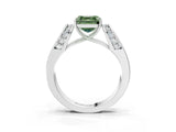 White gold Fancy Green Asscher Cut Diamond Channel Set Solitaire Ring with Four-Prong Setting_15