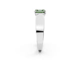 White gold Fancy Green Asscher Cut Diamond Channel Set Solitaire Ring with Four-Prong Setting_20
