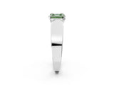 White gold Fancy Green Asscher Cut Diamond Channel Set Solitaire Ring with Four-Prong Setting_32