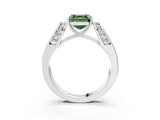 White gold Fancy Green Asscher Cut Diamond Channel Set Solitaire Ring with Four-Prong Setting_33