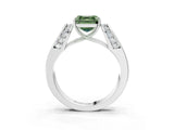 White gold Fancy Green Asscher Cut Diamond Channel Set Solitaire Ring with Four-Prong Setting_33