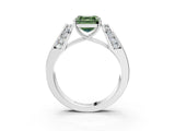 White gold Fancy Green Asscher Cut Diamond Channel Set Solitaire Ring with Four-Prong Setting_57