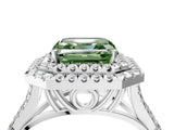 White gold Fancy Green Asscher Cut Diamond Double Halo Ring with Split Shank and Prong Setting_31