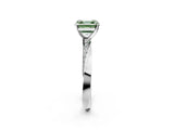 White gold Fancy Green Asscher Cut Diamond Engagement Ring with Side Stone Accents and Four-Prong Setting_14