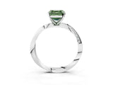 White gold Fancy Green Asscher Cut Diamond Engagement Ring with Side Stone Accents and Four-Prong Setting_15