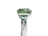 White gold Fancy Green Asscher Cut Diamond Engagement Ring with Side Stone Accents and Four-Prong Setting_17