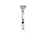 White gold Fancy Green Asscher Cut Diamond Engagement Ring with Side Stone Accents and Four-Prong Setting_20