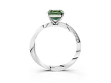 White gold Fancy Green Asscher Cut Diamond Engagement Ring with Side Stone Accents and Four-Prong Setting_21