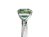 White gold Fancy Green Asscher Cut Diamond Engagement Ring with Side Stone Accents and Four-Prong Setting_23