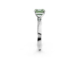 White gold Fancy Green Asscher Cut Diamond Engagement Ring with Side Stone Accents and Four-Prong Setting_26