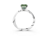 White gold Fancy Green Asscher Cut Diamond Engagement Ring with Side Stone Accents and Four-Prong Setting_27