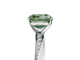 White gold Fancy Green Asscher Cut Diamond Engagement Ring with Side Stone Accents and Four-Prong Setting_29