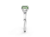 White gold Fancy Green Asscher  Cut Diamond Five-Stone Prong Set White Gold Ring_31